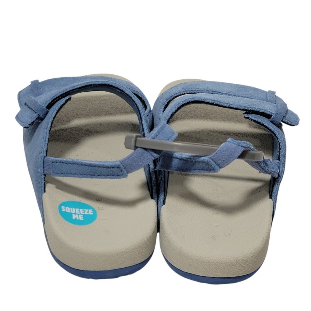 Reef Ojai Sandals Big Kid Size 12 Suede Leather Upper Unisex Backstrap Blue NWOT - Picture 4 of 13